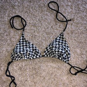 chevron black and white bikini top